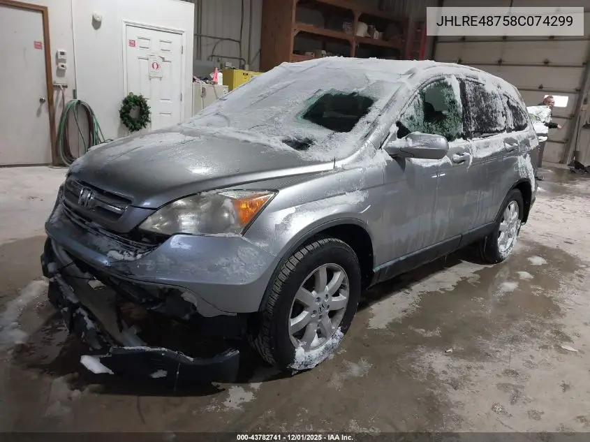 JHLRE48758C074299 2008 Honda Cr-V Ex-L