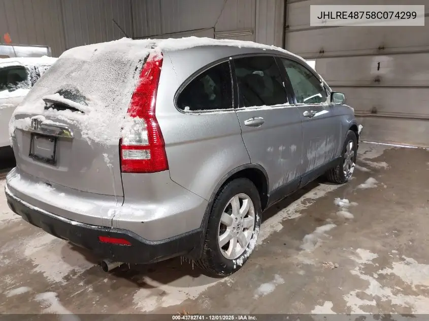 JHLRE48758C074299 2008 Honda Cr-V Ex-L