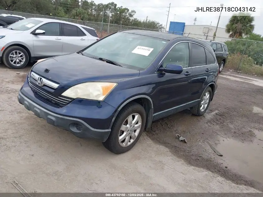 JHLRE38718C043142 2008 Honda Cr-V Ex-L