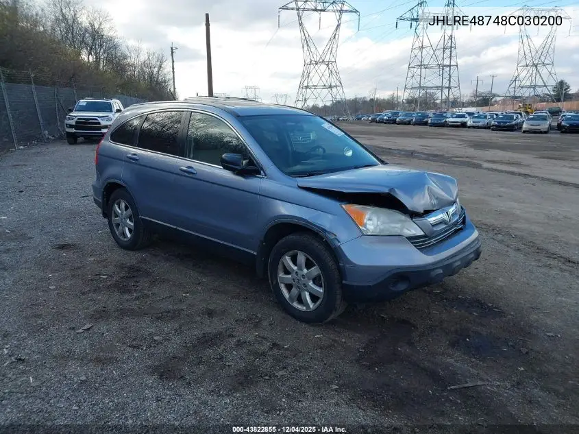 JHLRE48748C030200 2008 Honda Cr-V Ex-L