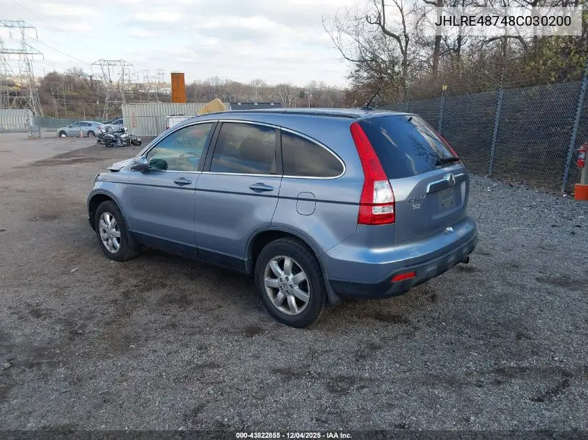 JHLRE48748C030200 2008 Honda Cr-V Ex-L