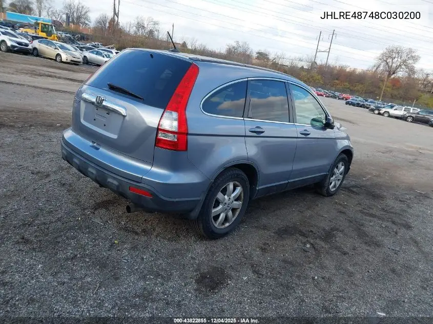 JHLRE48748C030200 2008 Honda Cr-V Ex-L