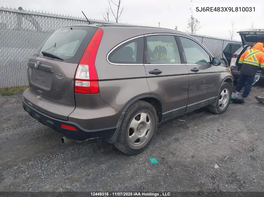 5J6RE483X9L810031 2009 Honda Cr-V