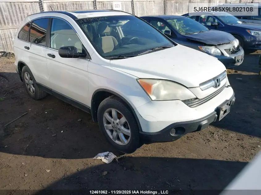 5J6RE485X9L802108 2009 Honda Cr-V Ex