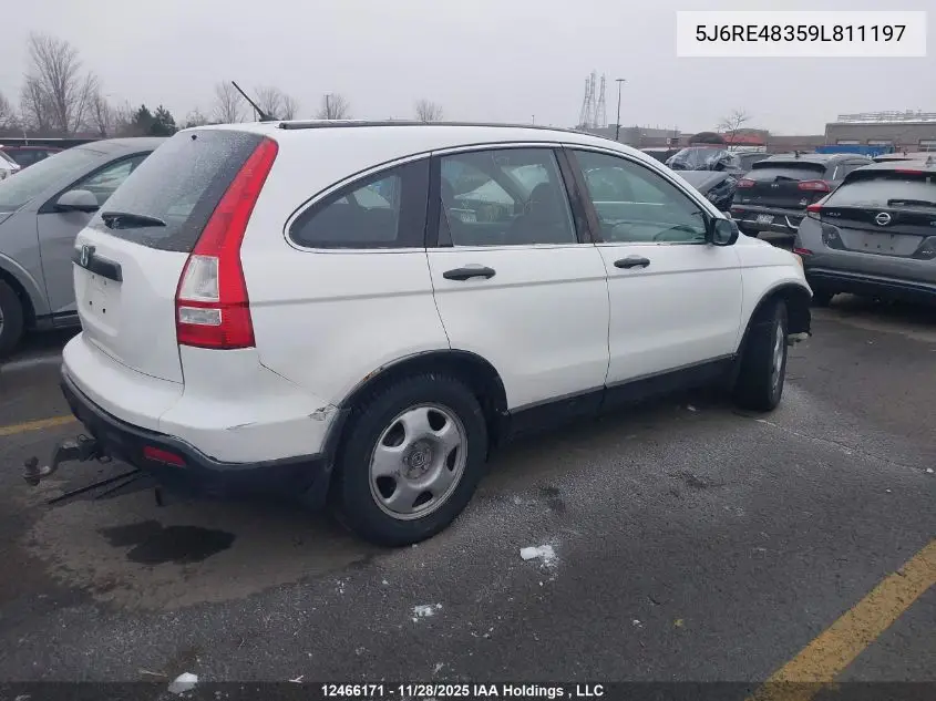 5J6RE48359L811197 2009 Honda Cr-V Lx