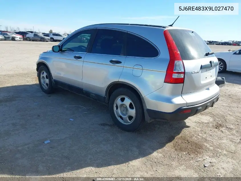 5J6RE483X9L027470 2009 Honda Cr-V Lx