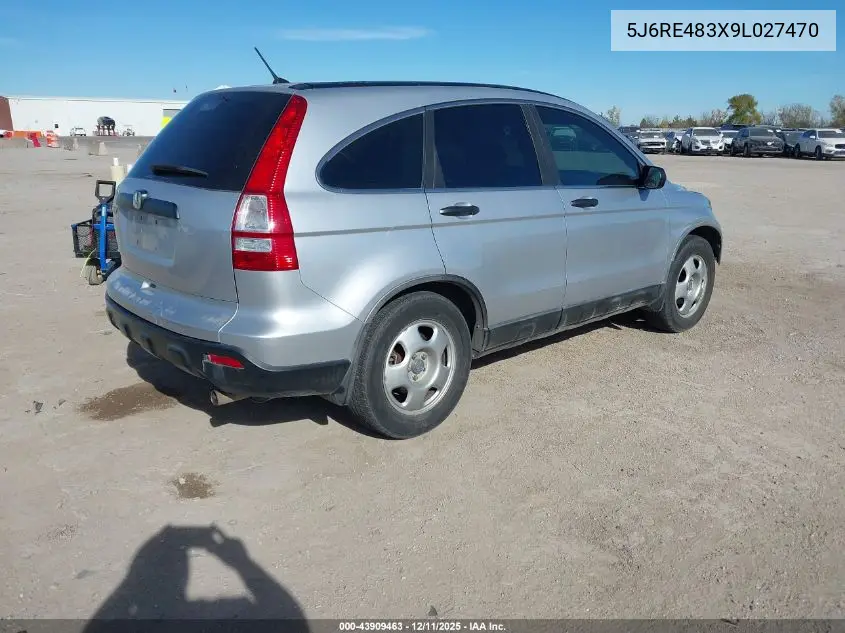 5J6RE483X9L027470 2009 Honda Cr-V Lx