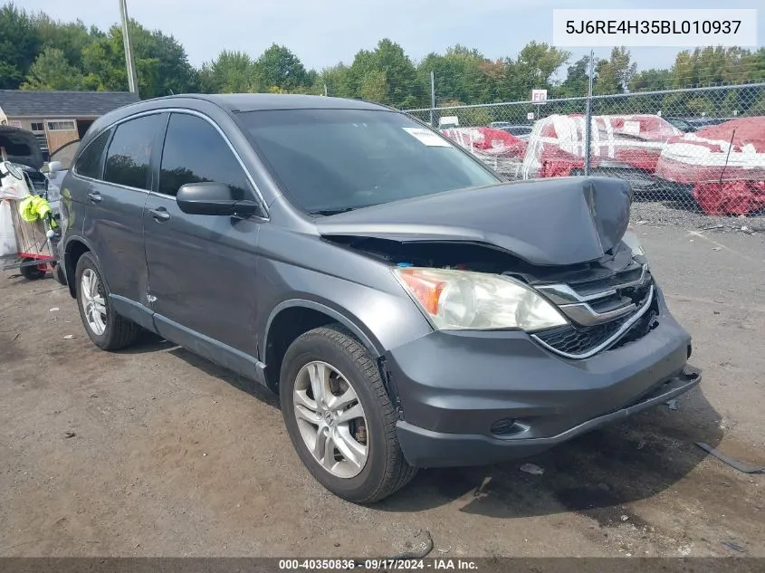 2011 Honda Cr-V Lx VIN: 5J6RE4H35BL010937 Lot: 40350836