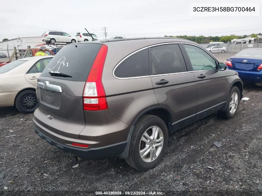 2011 Honda Cr-V Ex VIN: 3CZRE3H58BG700464 Lot: 40390959