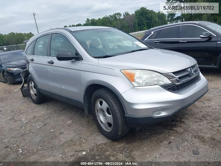 2011 Honda Cr-V Lx VIN: 5J6RE3H39BL019702 Lot: 40412788