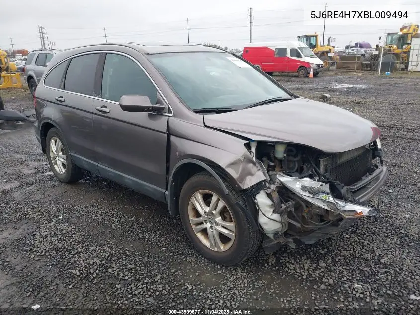 5J6RE4H7XBL009494 2011 Honda Cr-V Ex-L