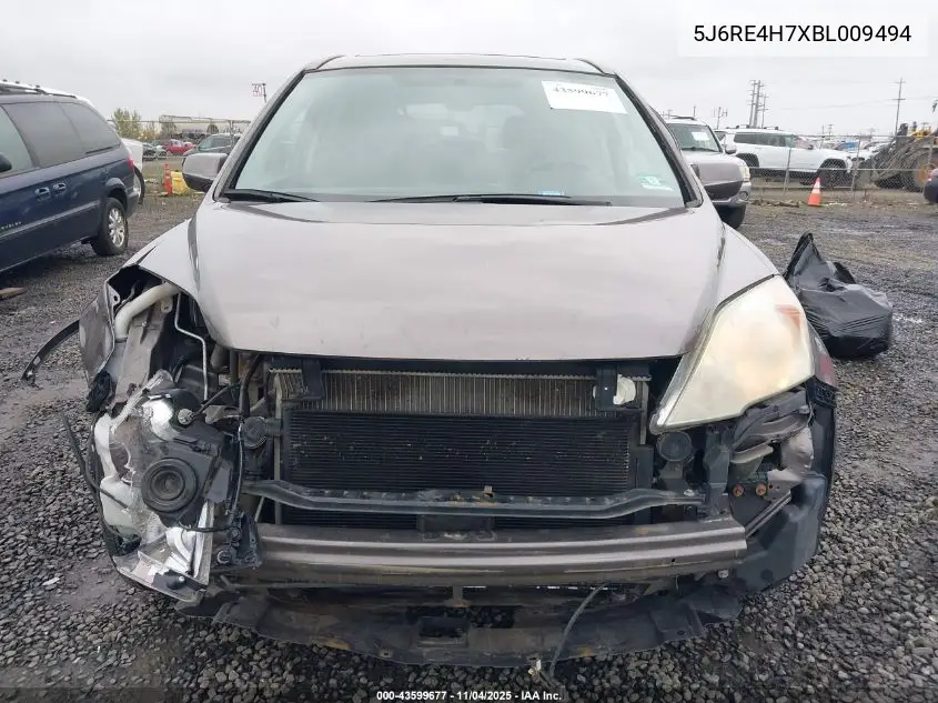 5J6RE4H7XBL009494 2011 Honda Cr-V Ex-L