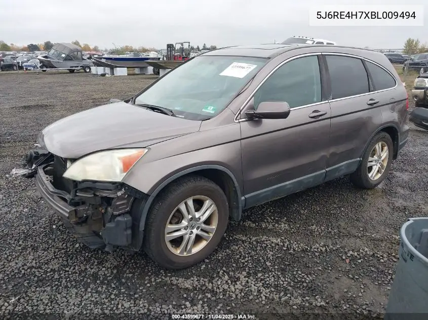 5J6RE4H7XBL009494 2011 Honda Cr-V Ex-L