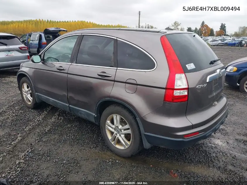5J6RE4H7XBL009494 2011 Honda Cr-V Ex-L