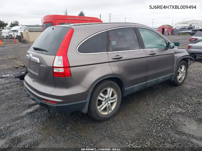 5J6RE4H7XBL009494 2011 Honda Cr-V Ex-L