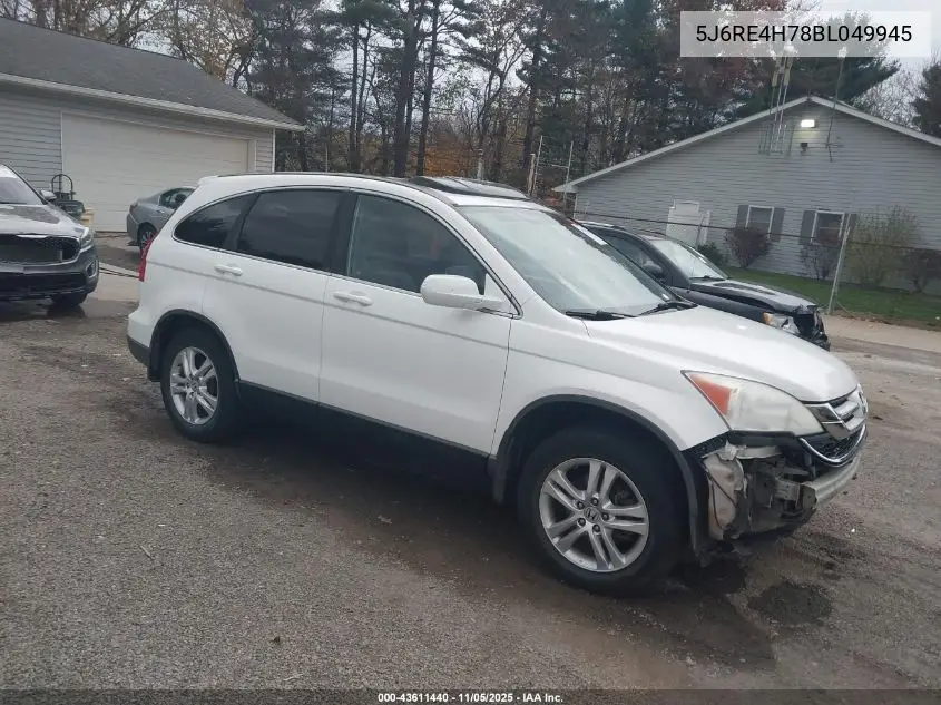 5J6RE4H78BL049945 2011 Honda Cr-V Ex-L