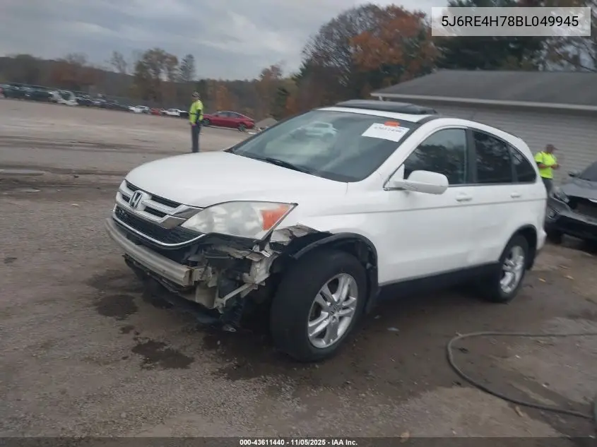5J6RE4H78BL049945 2011 Honda Cr-V Ex-L