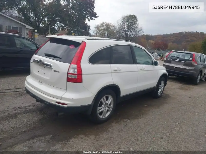 5J6RE4H78BL049945 2011 Honda Cr-V Ex-L