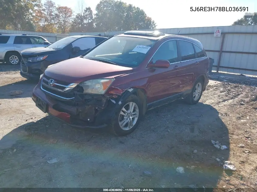 5J6RE3H78BL036591 2011 Honda Cr-V Ex-L