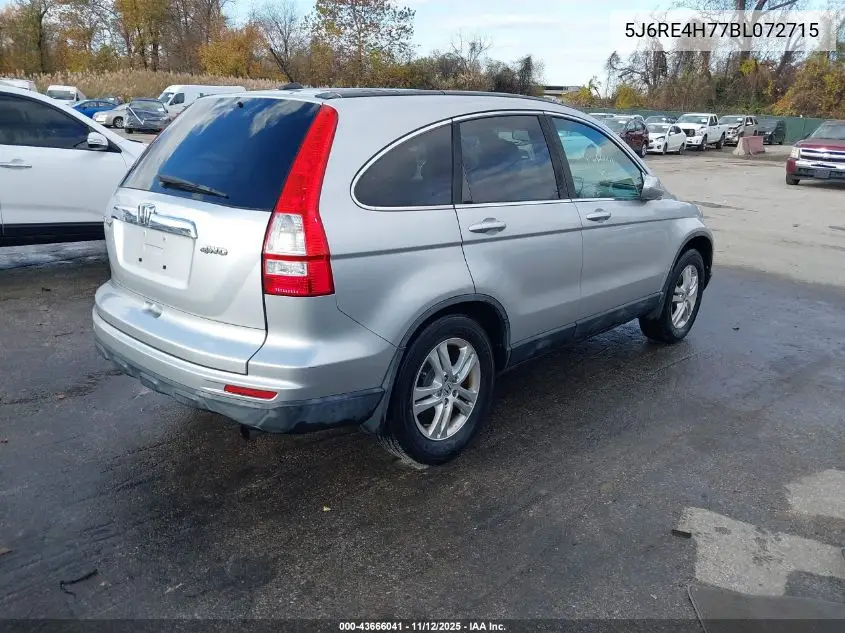 5J6RE4H77BL072715 2011 Honda Cr-V Ex-L