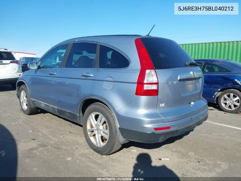 5J6RE3H75BL040212 2011 Honda Cr-V Ex-L