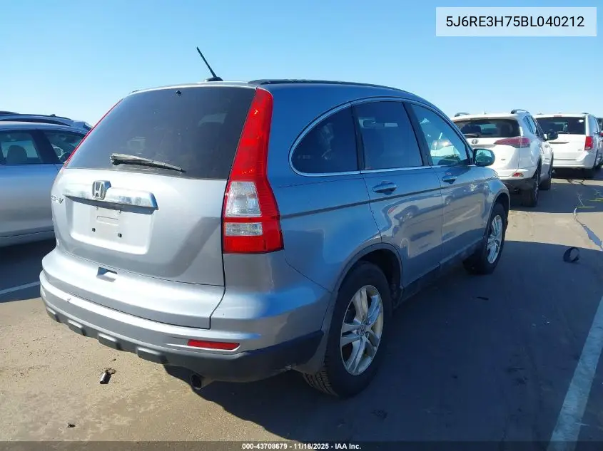 5J6RE3H75BL040212 2011 Honda Cr-V Ex-L