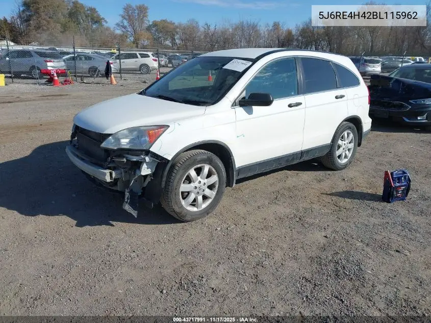 5J6RE4H42BL115962 2011 Honda Cr-V Se