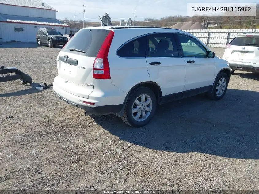 5J6RE4H42BL115962 2011 Honda Cr-V Se