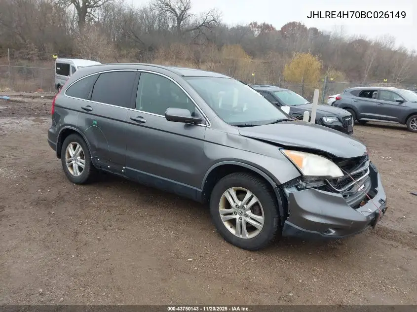 JHLRE4H70BC026149 2011 Honda Cr-V Ex-L