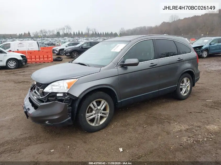 JHLRE4H70BC026149 2011 Honda Cr-V Ex-L