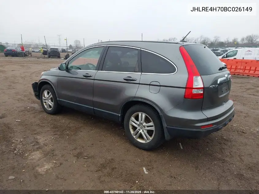 JHLRE4H70BC026149 2011 Honda Cr-V Ex-L