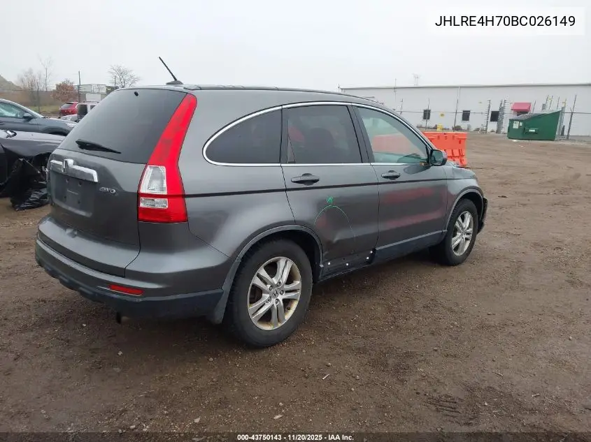 JHLRE4H70BC026149 2011 Honda Cr-V Ex-L