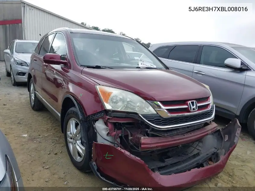 5J6RE3H7XBL008016 2011 Honda Cr-V Ex-L