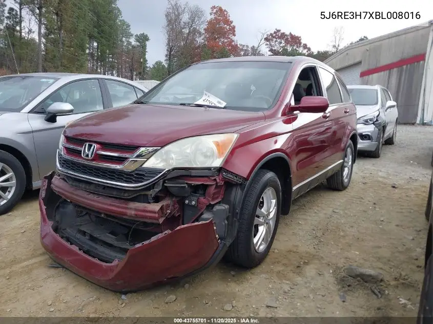 5J6RE3H7XBL008016 2011 Honda Cr-V Ex-L