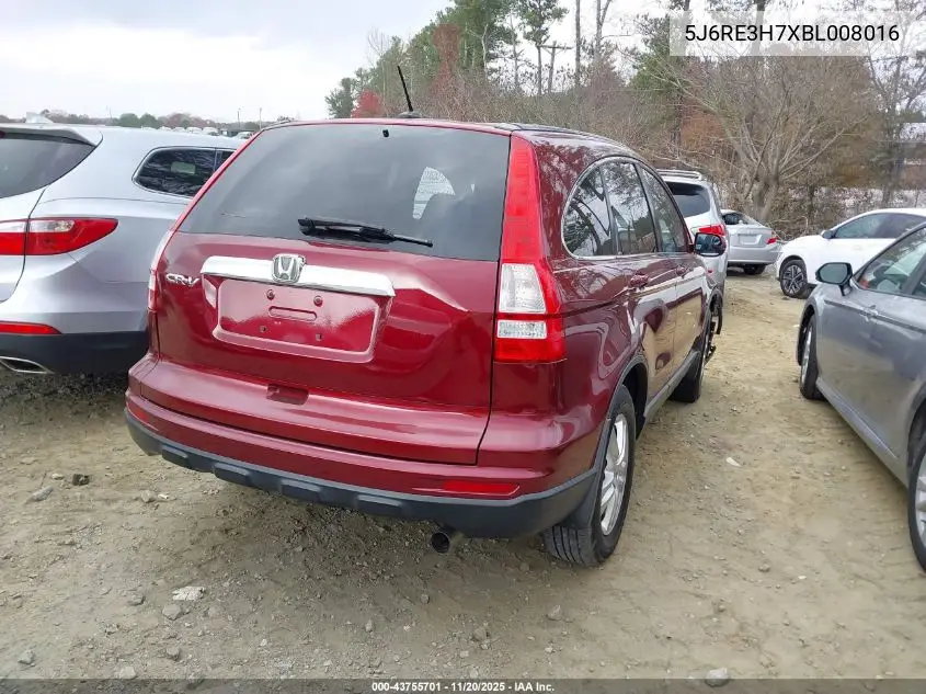 5J6RE3H7XBL008016 2011 Honda Cr-V Ex-L