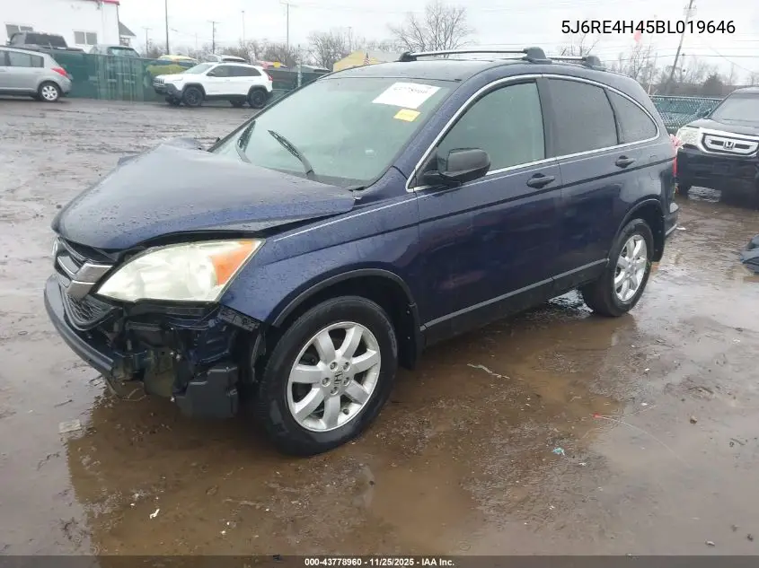 5J6RE4H45BL019646 2011 Honda Cr-V Se