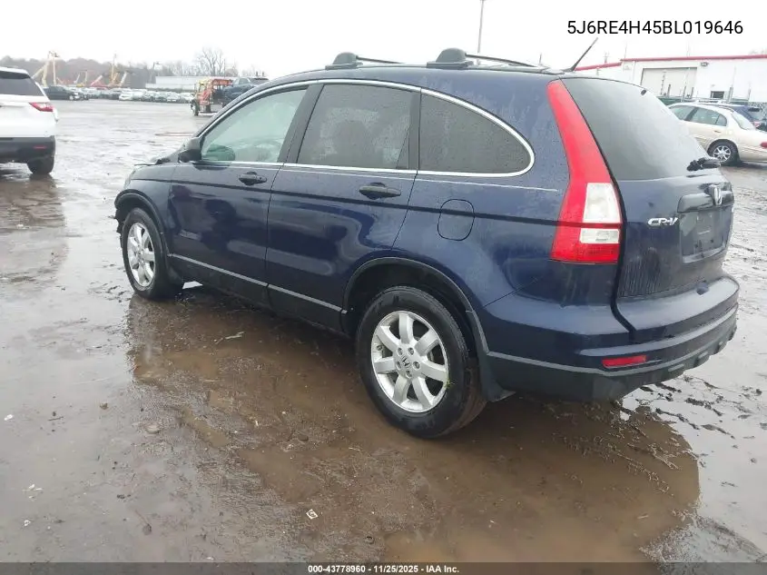 5J6RE4H45BL019646 2011 Honda Cr-V Se