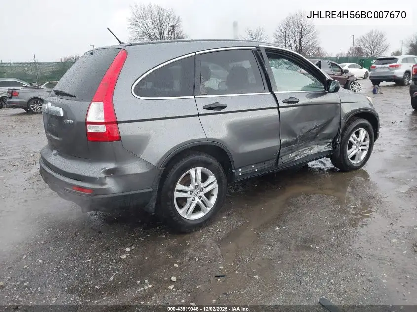 JHLRE4H56BC007670 2011 Honda Cr-V Ex