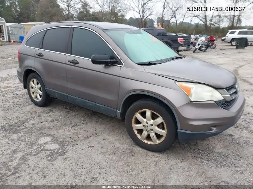 5J6RE3H45BL000637 2011 Honda Cr-V Se