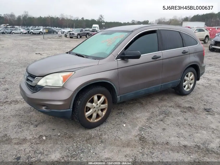 5J6RE3H45BL000637 2011 Honda Cr-V Se