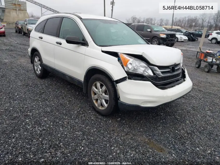 5J6RE4H44BL058714 2011 Honda Cr-V Se