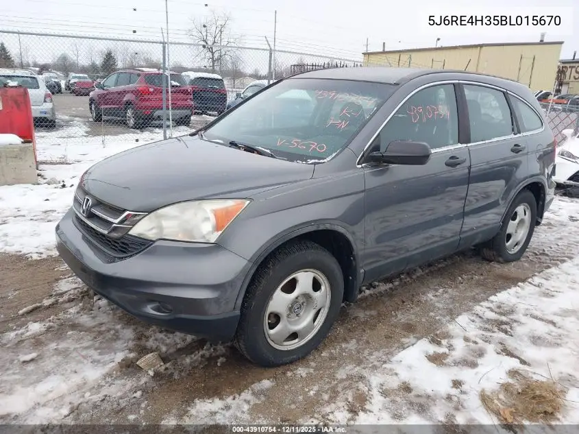 5J6RE4H35BL015670 2011 Honda Cr-V Lx