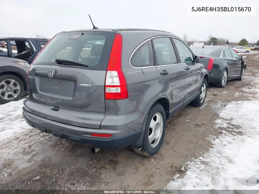 5J6RE4H35BL015670 2011 Honda Cr-V Lx