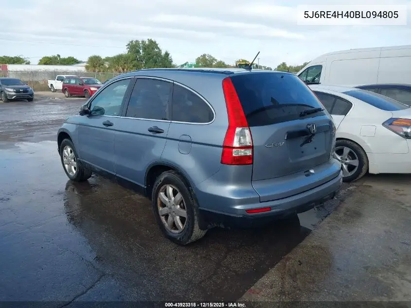 5J6RE4H40BL094805 2011 Honda Cr-V Se