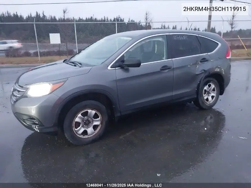 2HKRM4H35CH119915 2012 Honda Cr-V Lx
