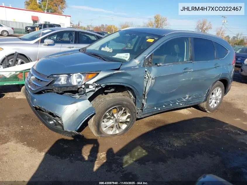 JHLRM4H7XCC022467 2012 Honda Cr-V Ex-L