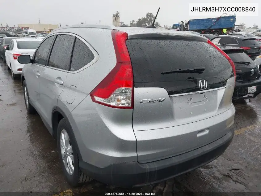 JHLRM3H7XCC008840 2012 Honda Cr-V Ex-L
