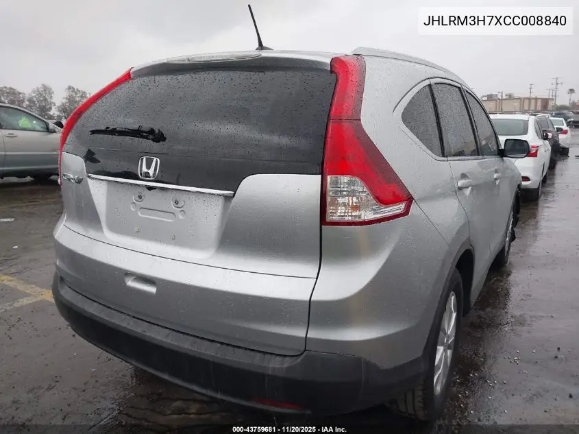 JHLRM3H7XCC008840 2012 Honda Cr-V Ex-L