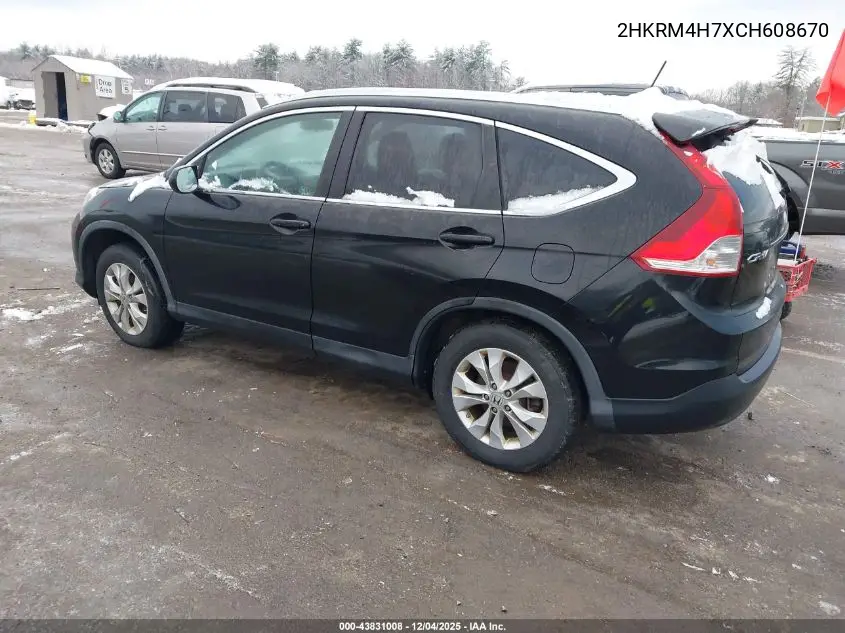 2HKRM4H7XCH608670 2012 Honda Cr-V Ex-L