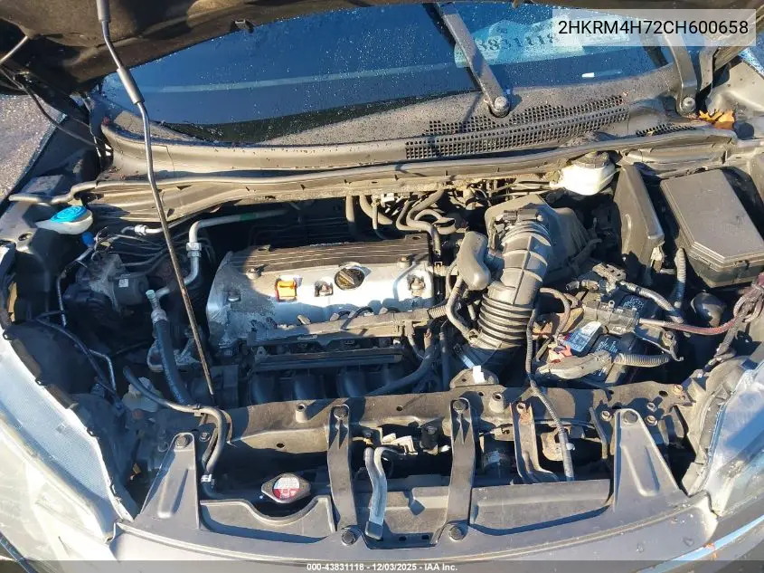 2HKRM4H72CH600658 2012 Honda Cr-V Ex-L